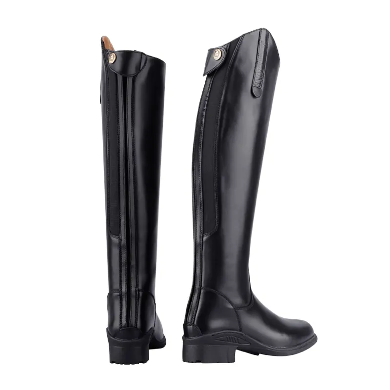 Black Leather Riding Boots for Men and Women - Image 5