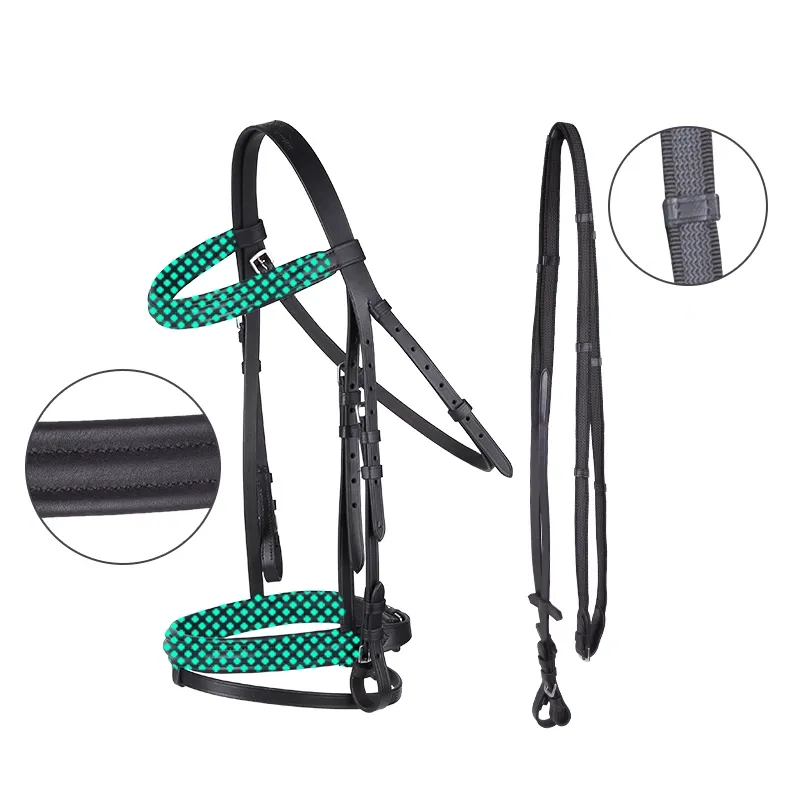 Genuine Leather Horse Bridle with Rein - Image 4